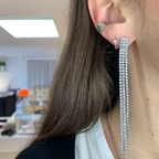 bracciale tre file di zirconi in acciaio silver