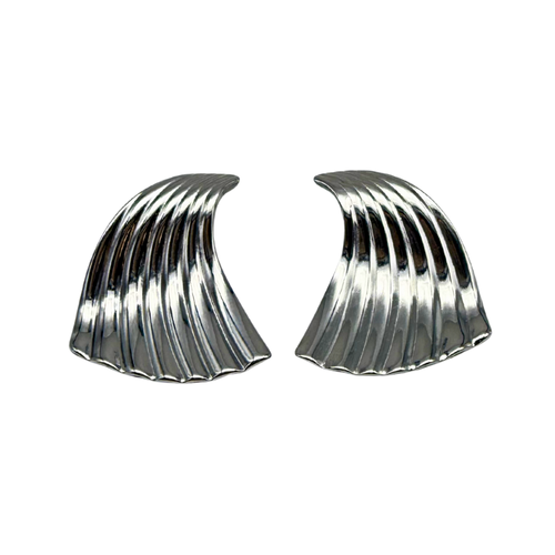 Orecchini Ventaglio Argentato in Acciaio Silver
