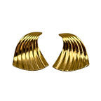 Orecchini Ventaglio Dorato in Acciaio Gold