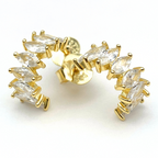 orecchini in argento 925 gold con zirconi bianchi ovali