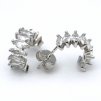 orecchini in argento 925 silver con zirconi bianchi ovali