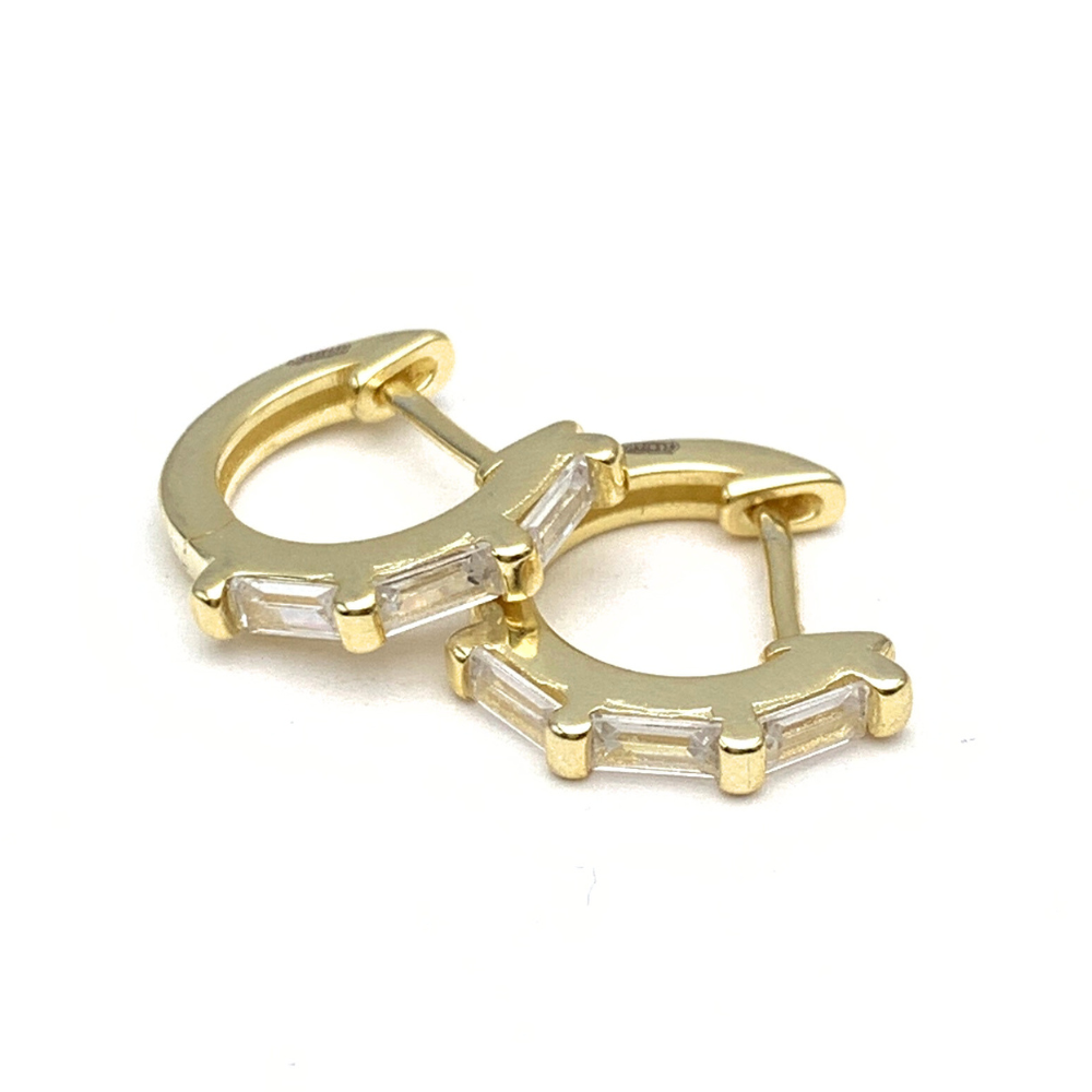 Mono Hoop Zirconi Bianchi in Argento Gold