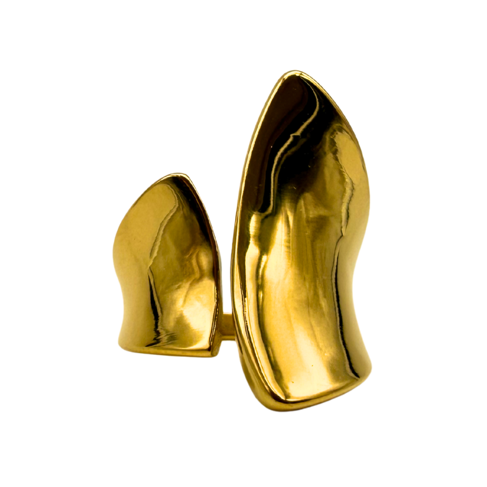 Anello a Fascia Irregular in Acciaio Gold