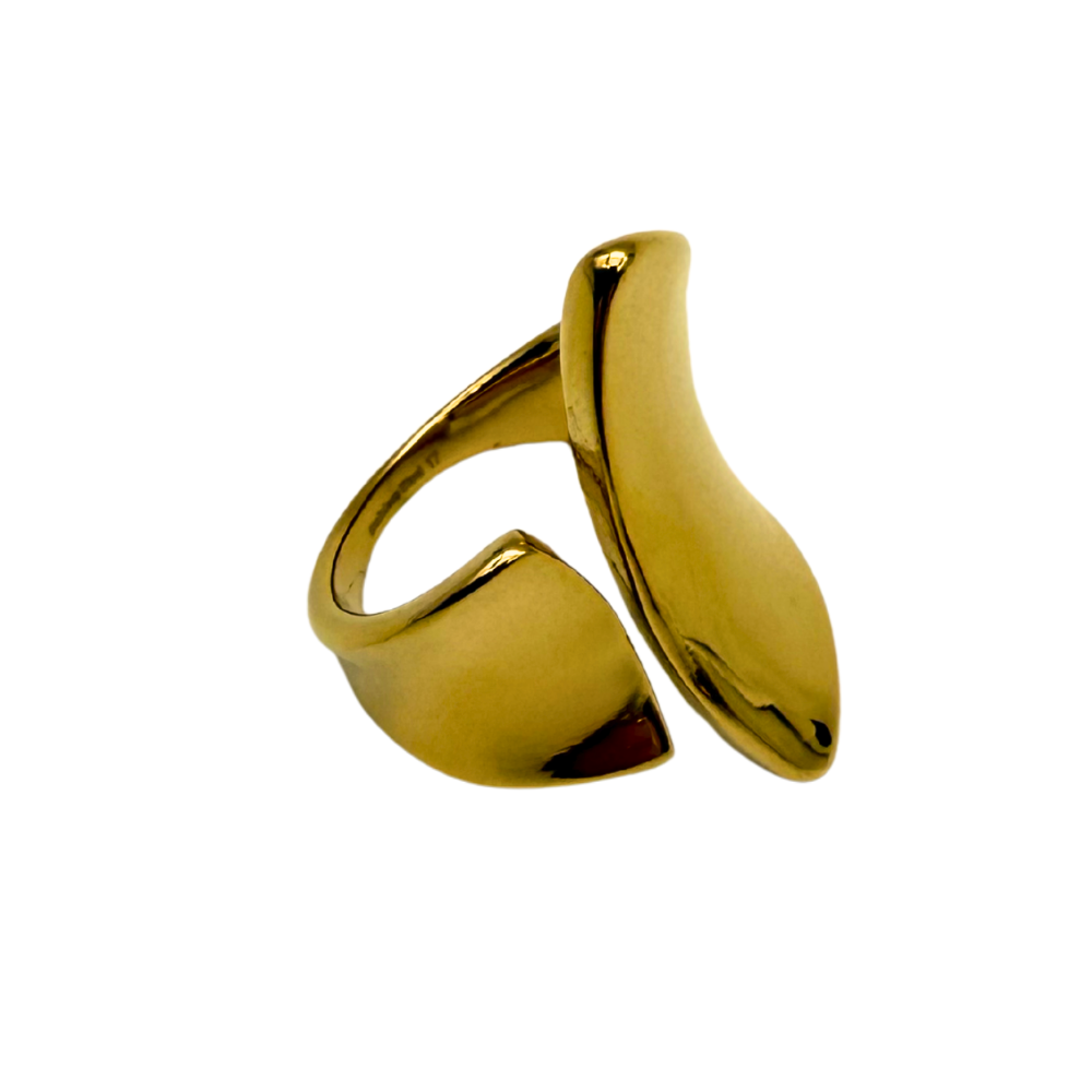 Anello a Fascia Irregular in Acciaio Gold