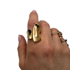 Anello a Fascia Irregular in Acciaio Gold