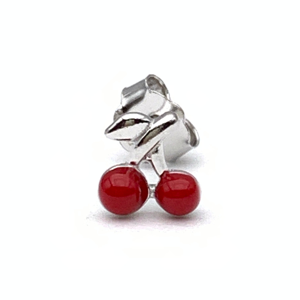 Mono Orecchino Ciliegie a Lobo in Argento Silver
