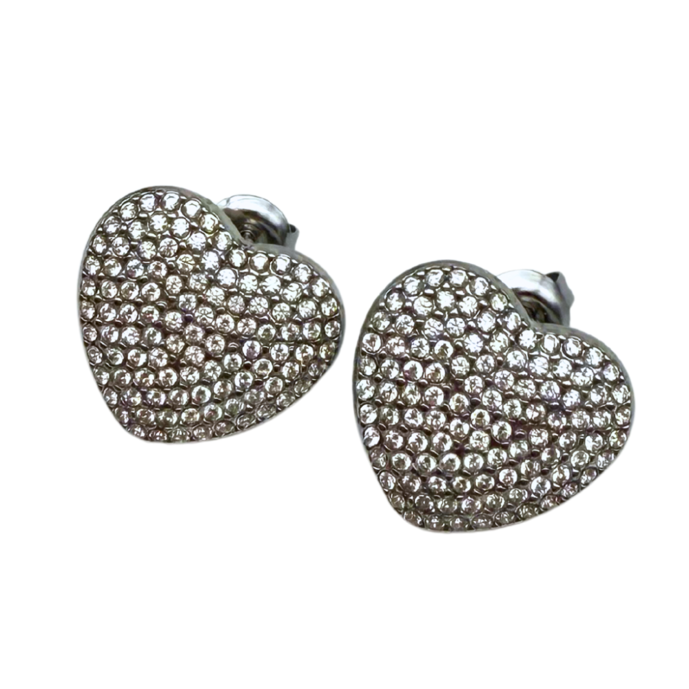 Orecchini Love con Strass in Acciaio Silver