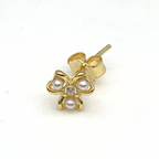 orecchino a forma di fiore con perle e zircone in argento gold
