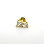 orecchino a lobo gold in argento con zirconi bianchi