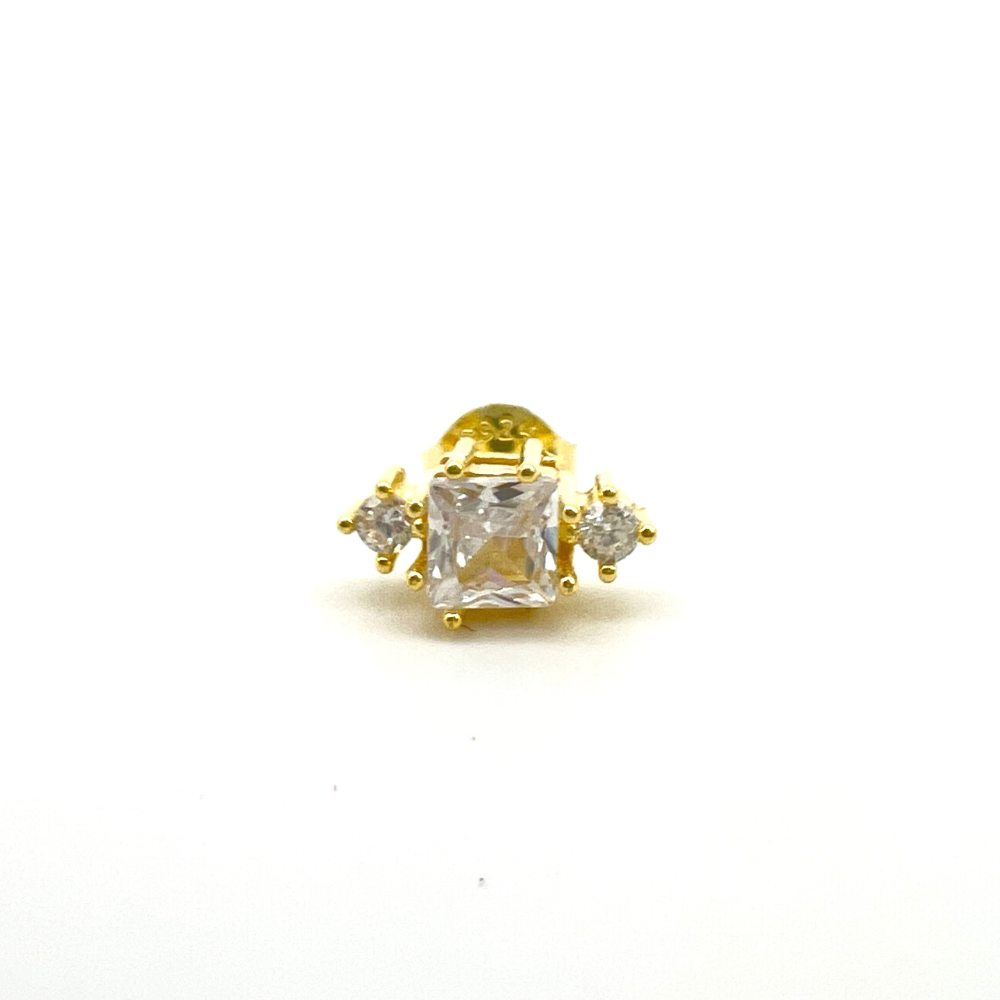 orecchino gold zirconi bianchi