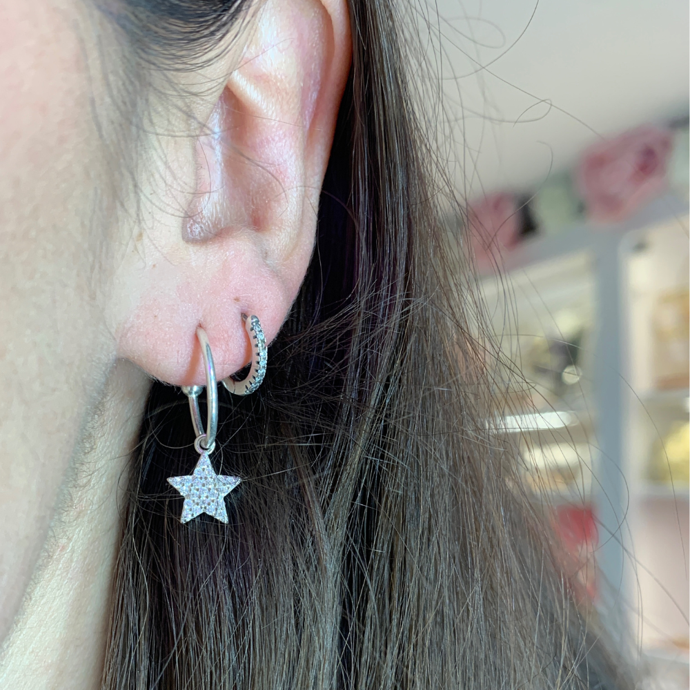Mono Hoop Stella in Argento Silver