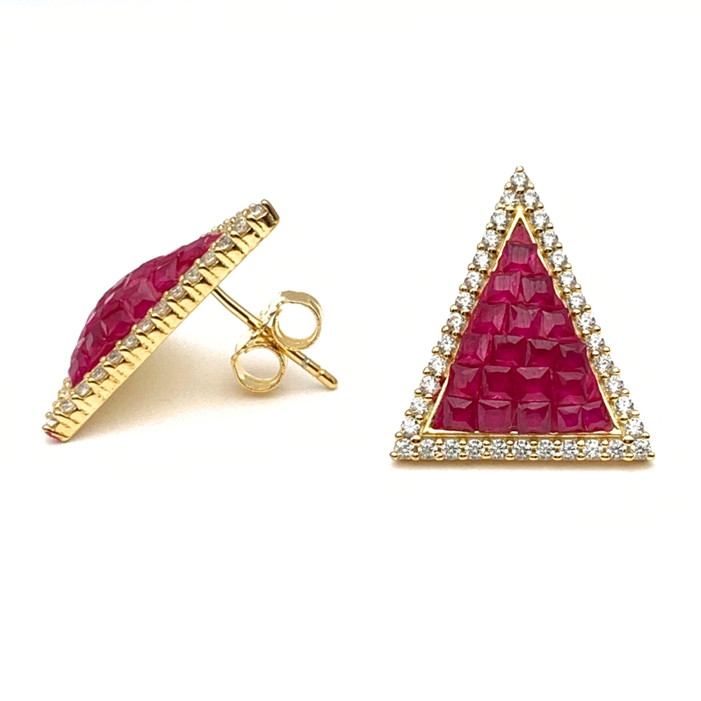 Orecchini Glimmering Fucsia in Argento Gold