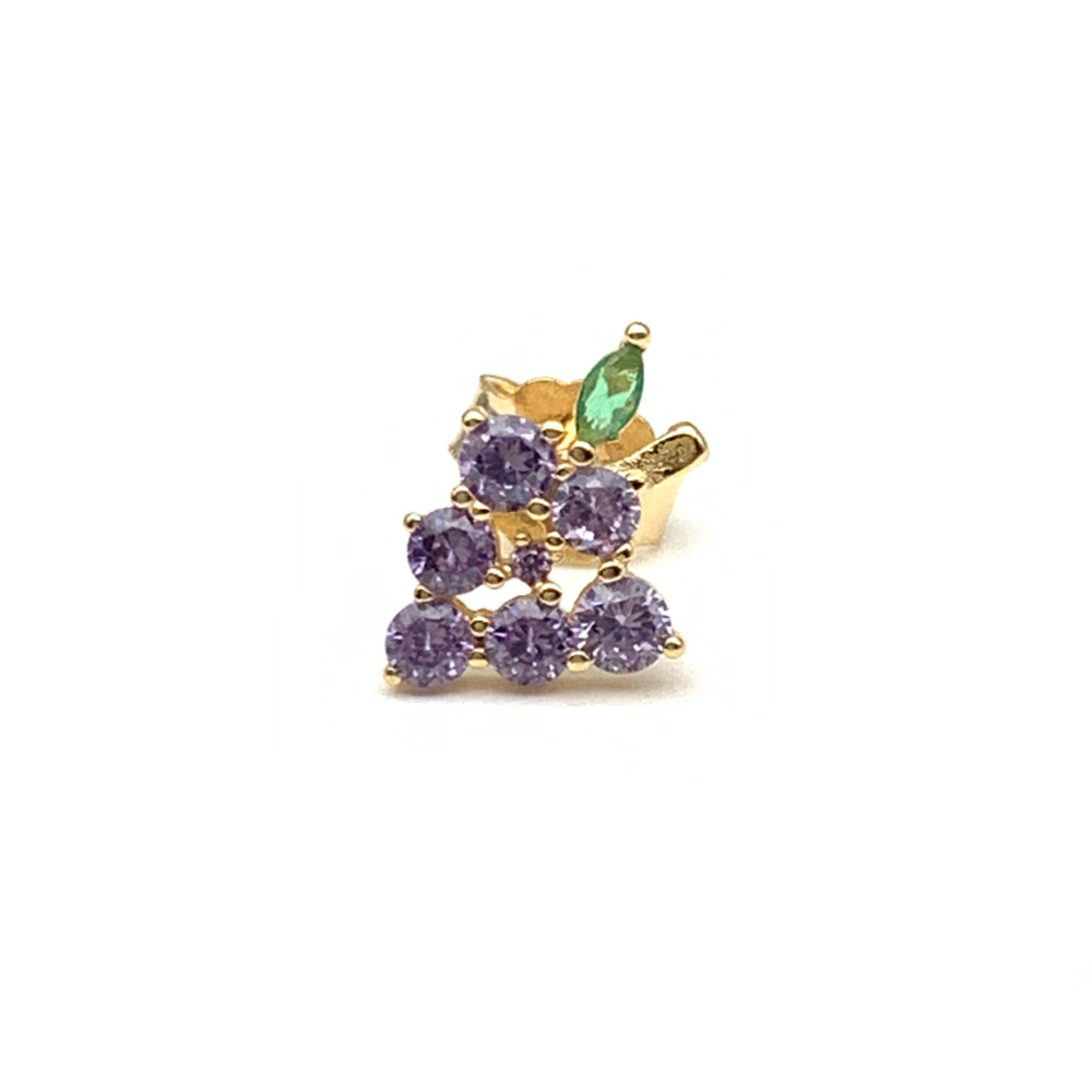 Mono Orecchino Uva a Lobo in Argento Gold