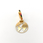 hoop rainbow wanderlust in argento gold con ciondolo mondo