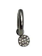 Orecchino in Acciaio Silver con Ciondolo tondo in Zirconi