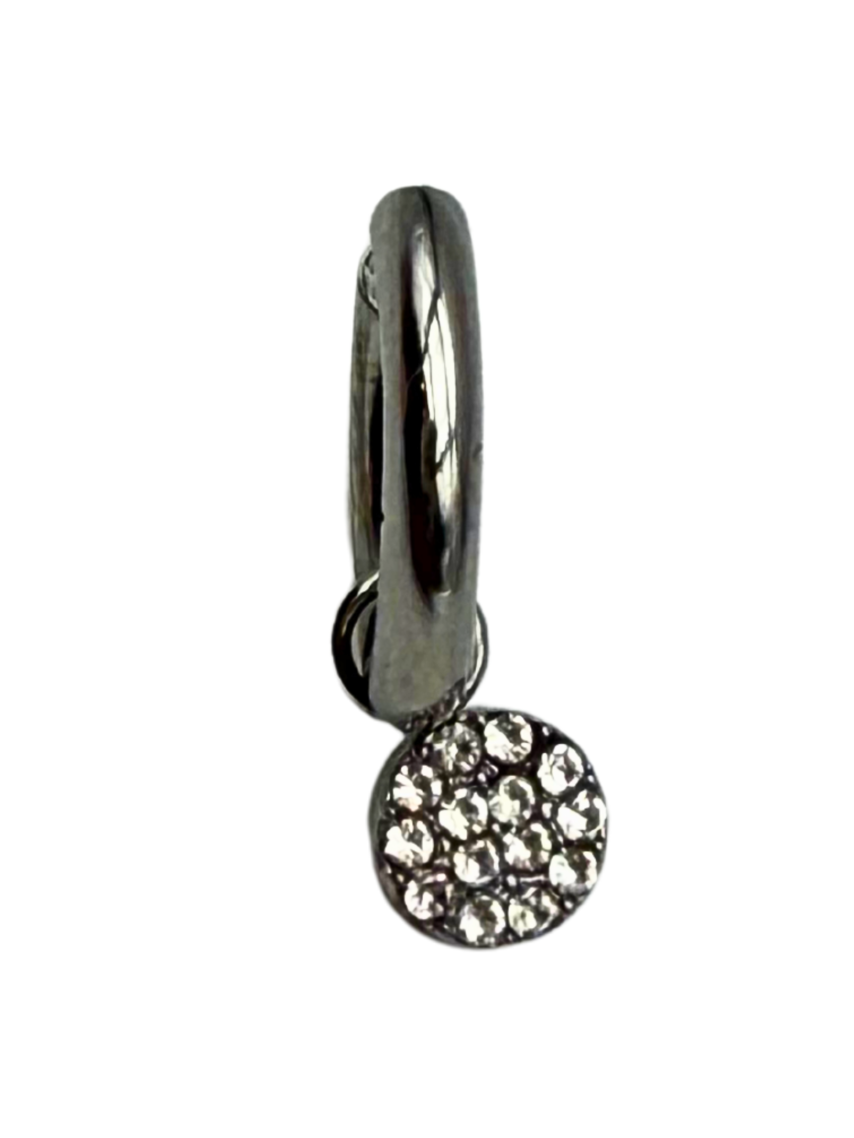 Orecchino Silver con Ciondolo tondo in Zirconi