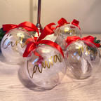 Pallina Natalizia con Piume Personalizzabile