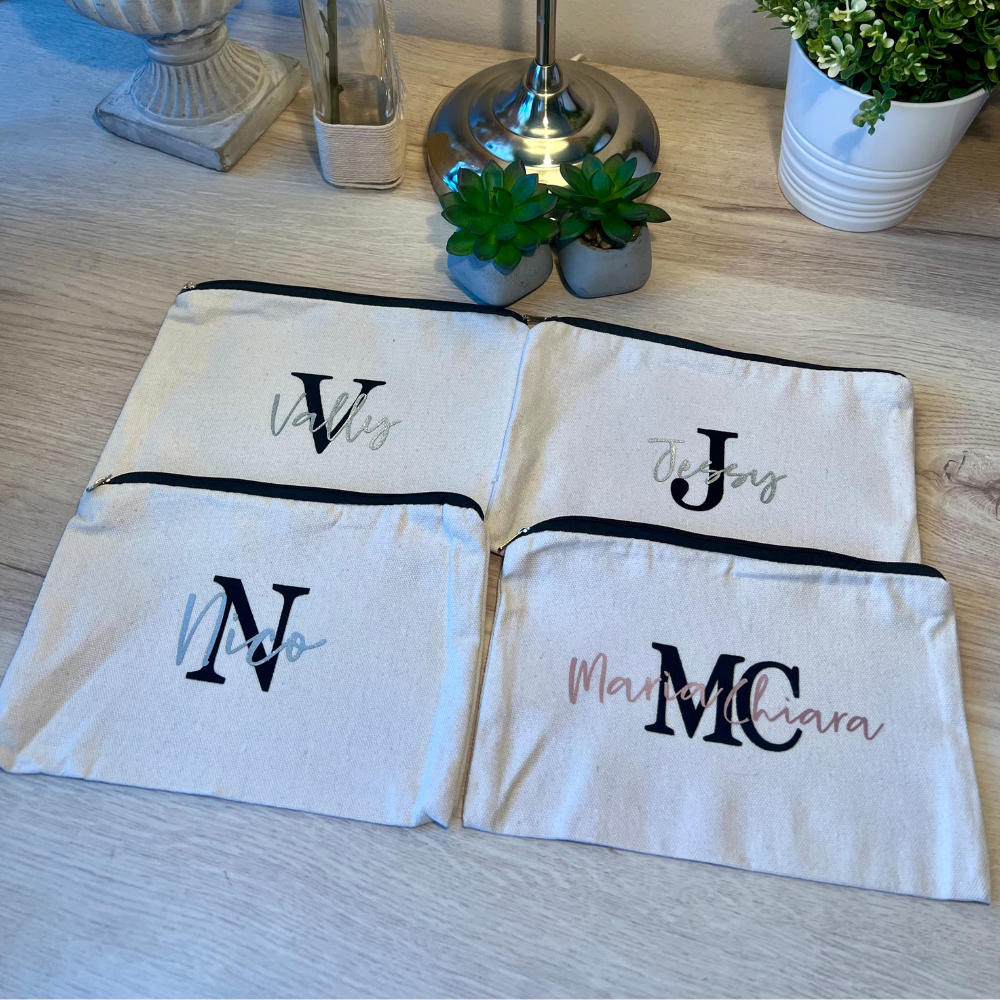 pochette personalizzata zip nera