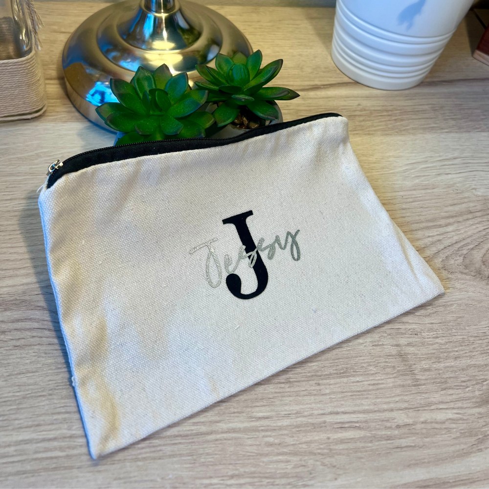 pochette personalizzata zip nera