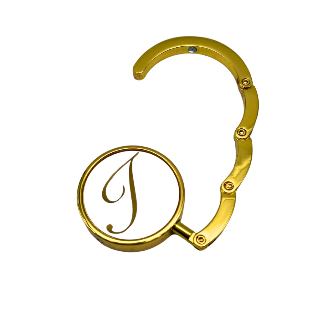 Porta Borse in Metallo Oro con Iniziale Personalizzata