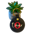 Portachiavi Personalizzabile in Ecopelle Nero