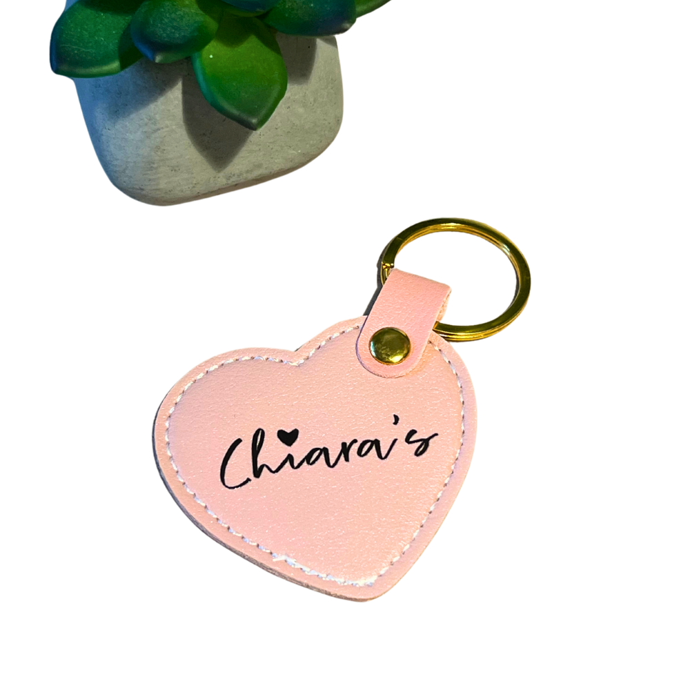 Portachiavi Personalizzabile in Ecopelle Rosa