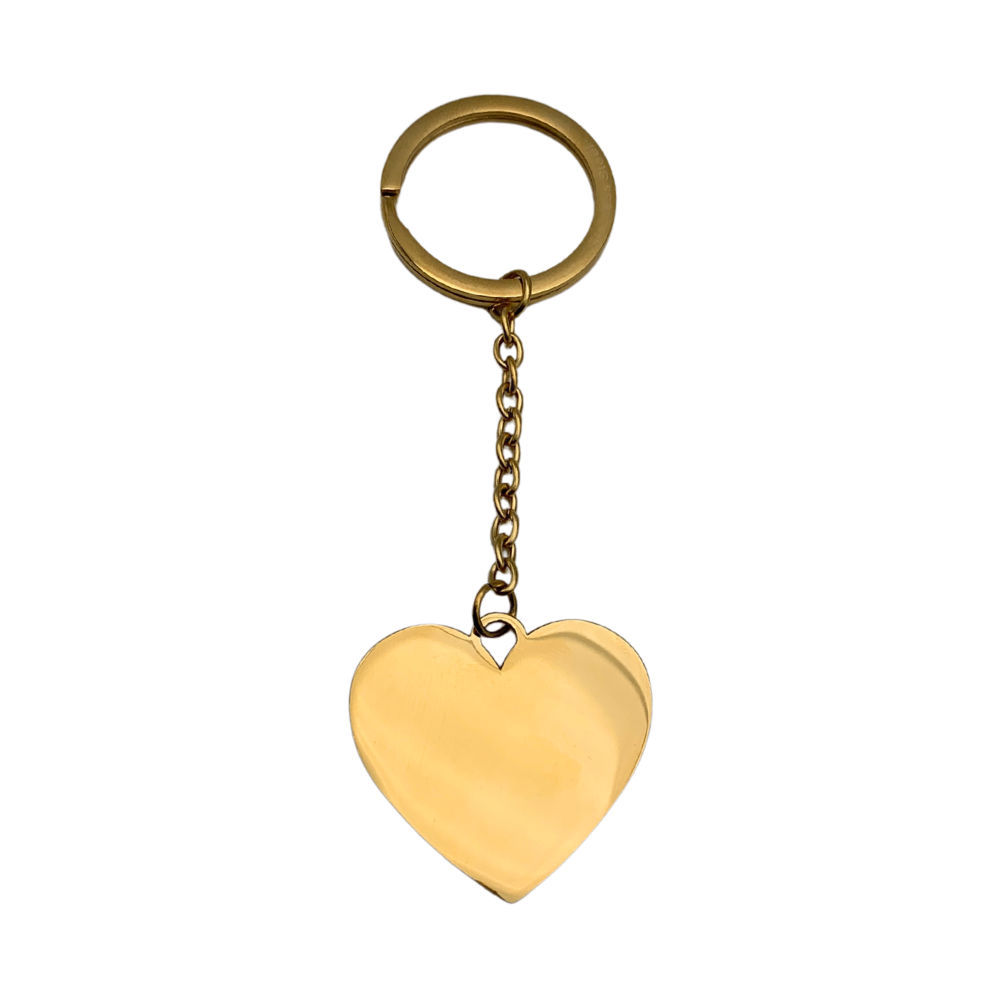 Portachiavi Cuore Personalizzabile in Acciaio Gold