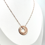 collana in argento con rondella personalizzabile placcata oro rosa