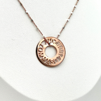 rondella ciondolo in argento personalizzabile placcata oro rosa