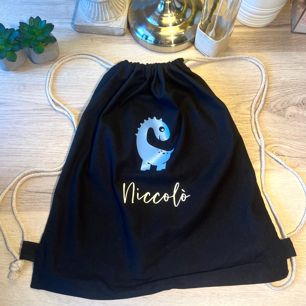 sacca in cotone con nome e disegno personalizzabile