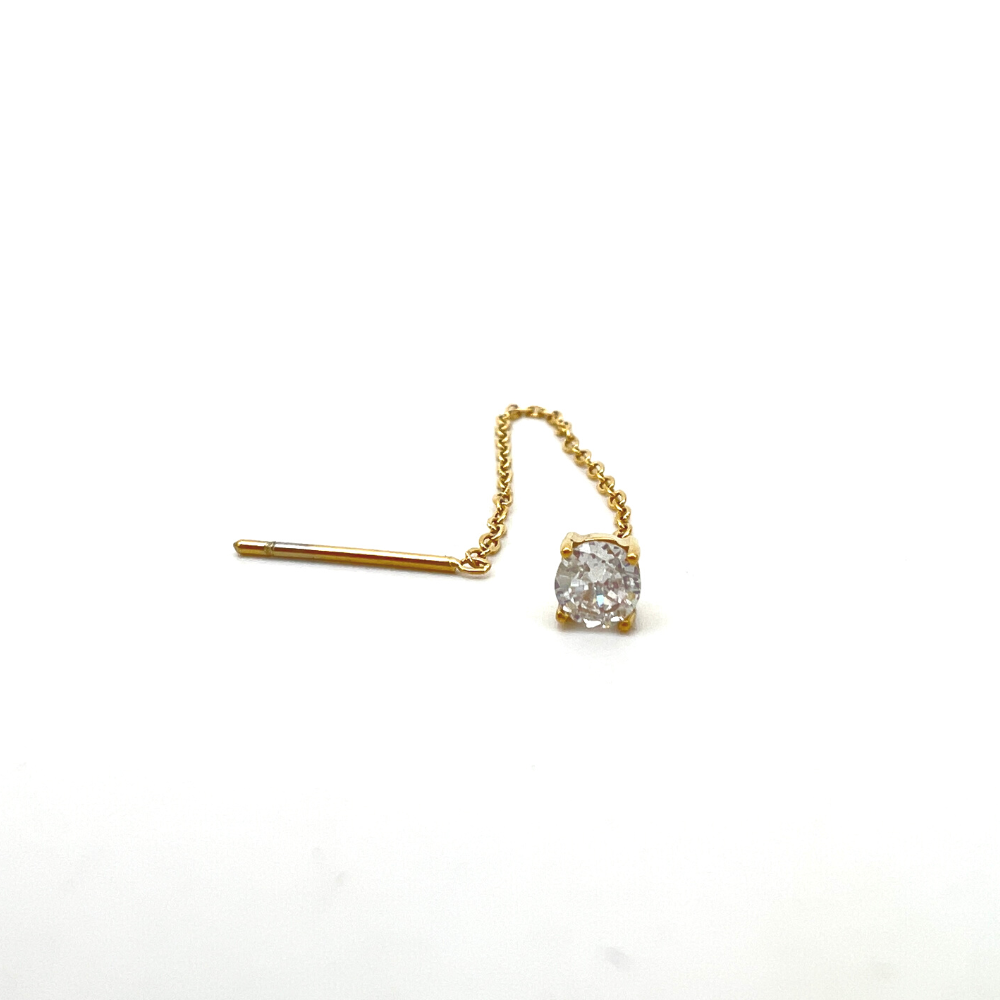 saliscendi con zircone bianco gold acciaio