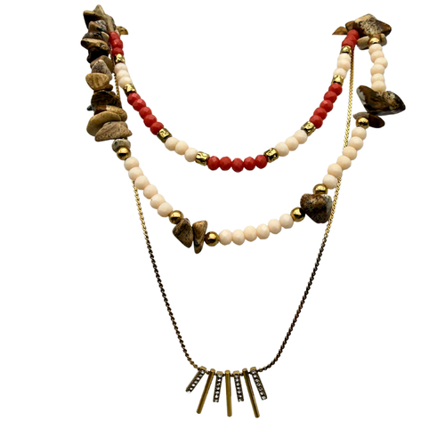 Set di Collane Tramonto d’Arancio in Acciaio Gold