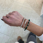 Bracciale Pietre Dure Verdi e Pepite Rettangolari in Argento Silver - WJ Gioielli