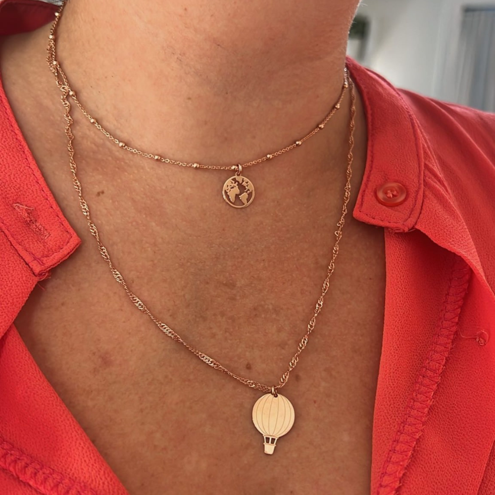 collana wanderlust rose set mongolfiera
