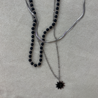 collana pietre onice e rondelle, collana sfere con ciondolo croce
