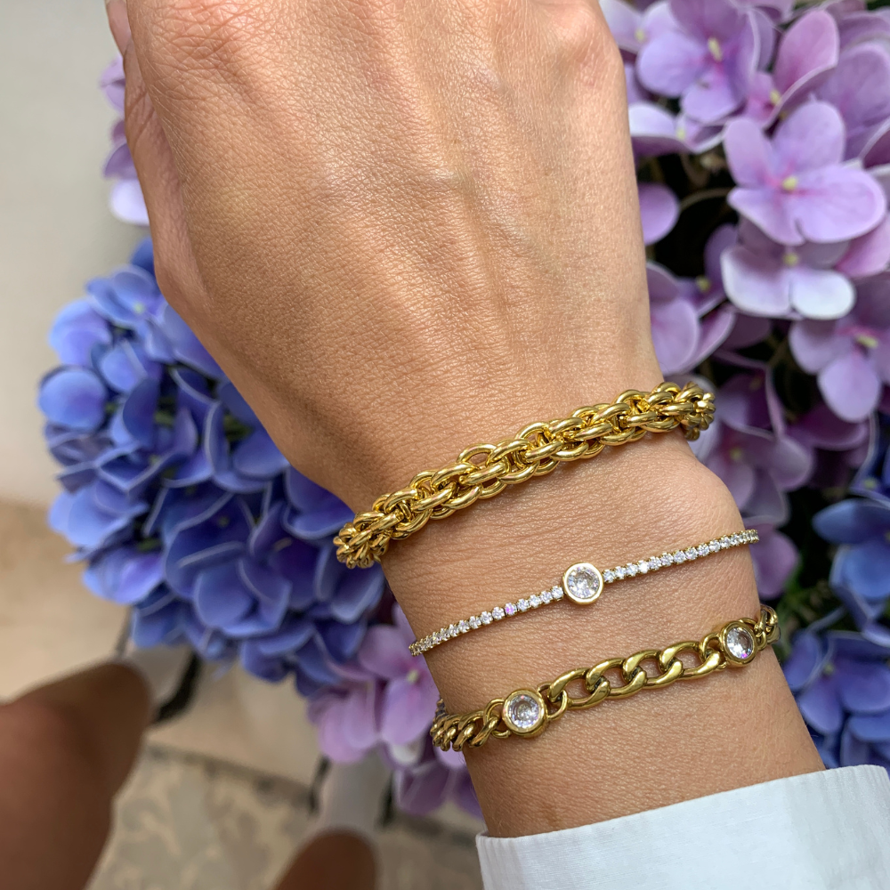 set con bracciale torchon grande