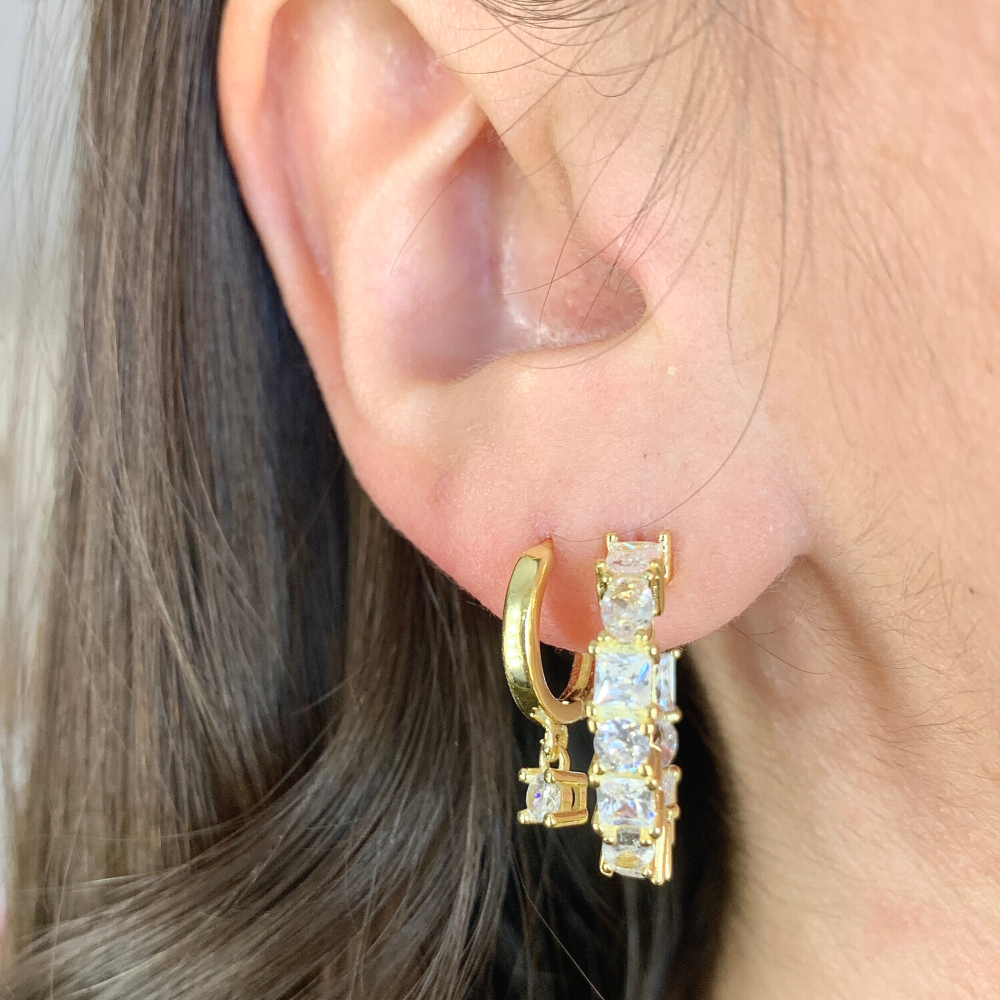 set gold zirconi bianchi