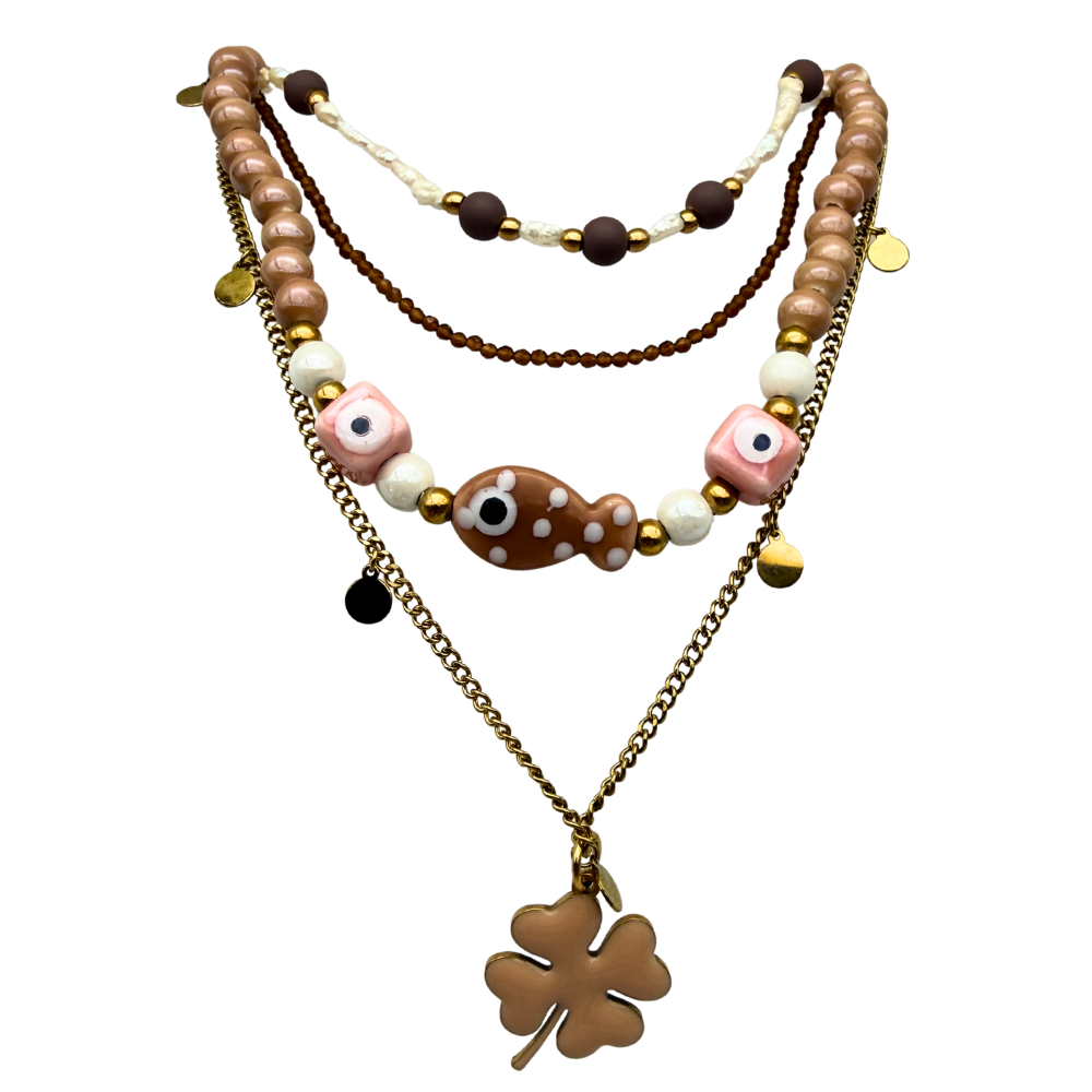 Set di Collane Terra Dorata in Acciaio Gold