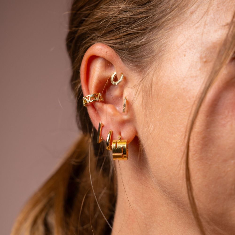 Orecchini Bombati Minimal in Argento Gold