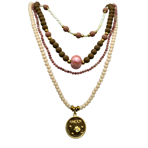 Set di Collane Carezza Nude in Acciaio Gold