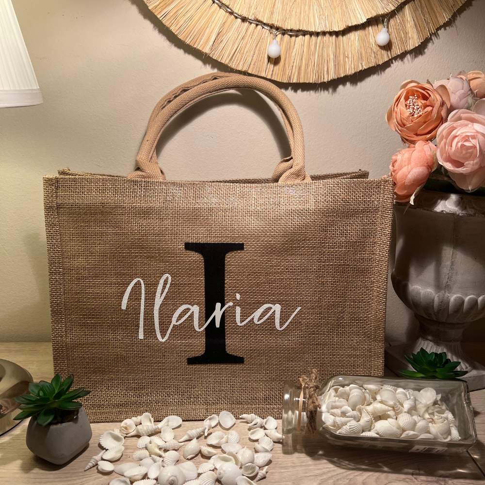 shopper in canapa borsa da mare personalizzabile