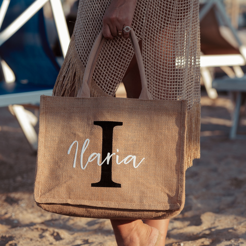 Set Borsa e Pochette di Paglia Personalizzabili