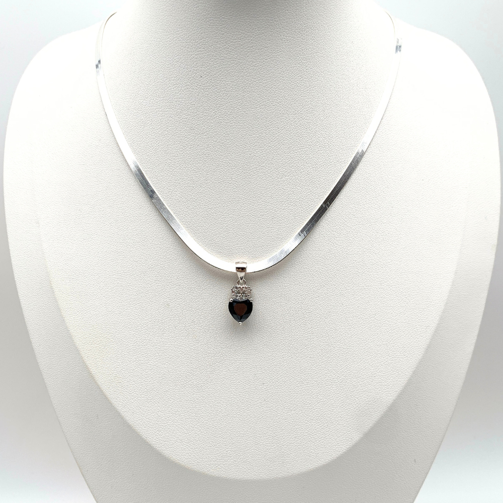 Collana Black Heart in Argento Silver