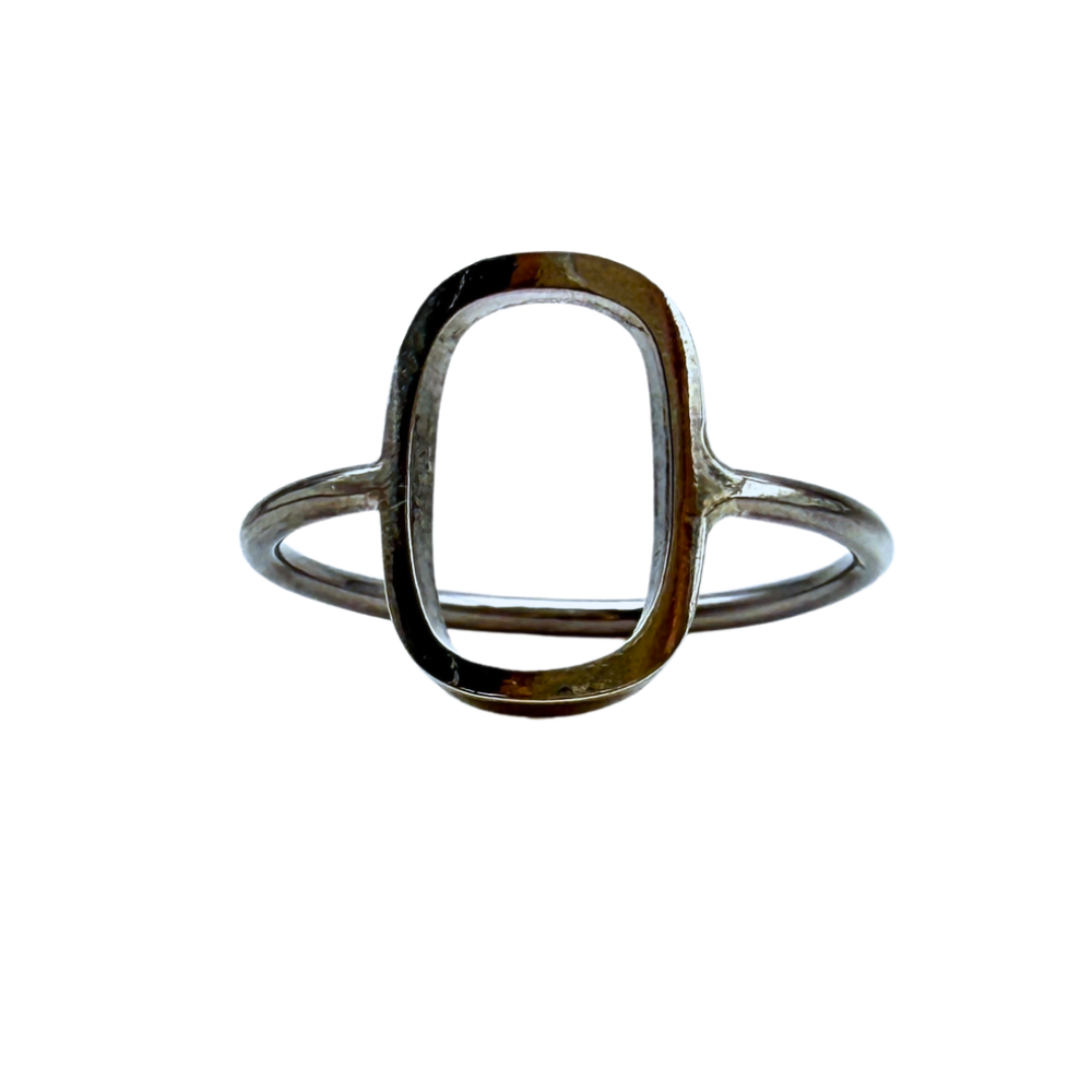 Anello Rettangolo Minimal in Argento 925