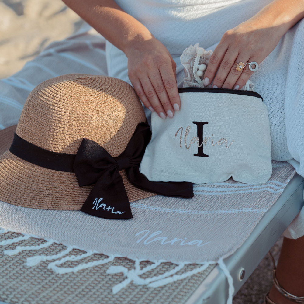Cappello di Paglia con Fiocco Personalizzabile