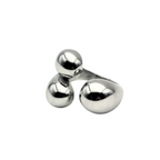 Anello Sfere Chunky in Acciaio Silver - WJ Gioielli