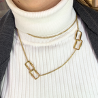 Geometric Chain in Acciaio Gold