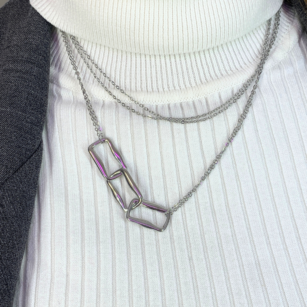 Geometric Chain in Acciaio Silver