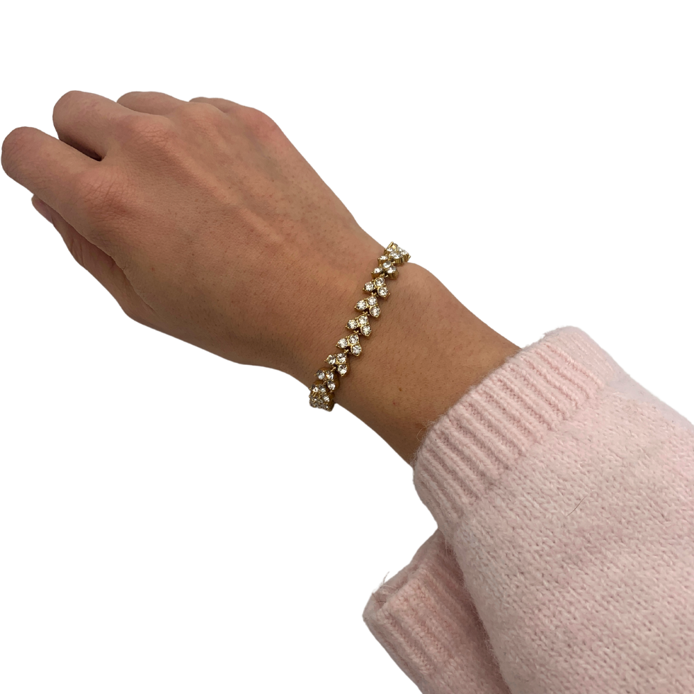 Bracciale Tennis Glimmering Big in Acciaio Gold - WJ Gioielli