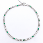bracciale tennis in argento 925 silver con zirconi bianchi e verdi